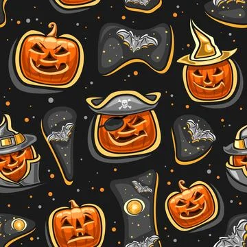 Vector Halloween seamless pattern Illustrazione stock