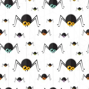 Vector halloween spider seamless background. Eps10 Stock Illustration
