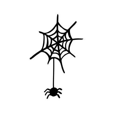 Vector halloween spider web clipart. Funny, cute illustration for seasonal .. Stock Illustration