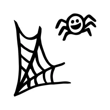 Vector halloween spider web clipart. Funny, cute illustration for seasonal .. Stock Illustration