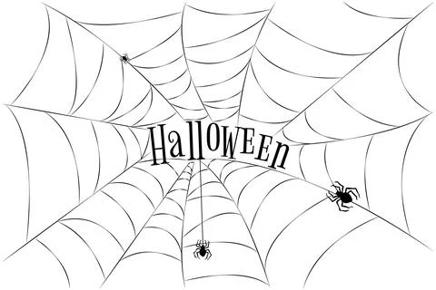 Vector Halloween Spider Web Illustration. Stock Illustration