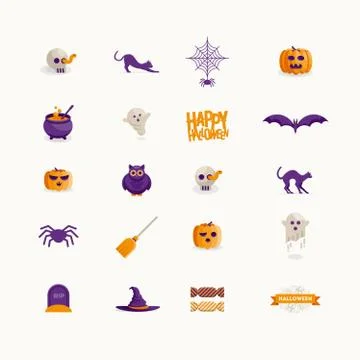 Vector Halloween symbol design set Stock Illustration