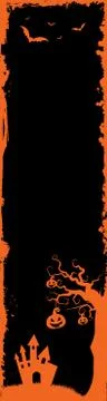 Vector Halloween web banner vertical wide skyscraper size template background Stock Illustration