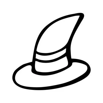 Vector halloween witch hat clipart. Funny, cute illustration for seasonal d.. Stock Illustration