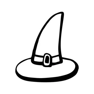 Vector halloween witch hat clipart. Funny, cute illustration for seasonal d.. Stock Illustration