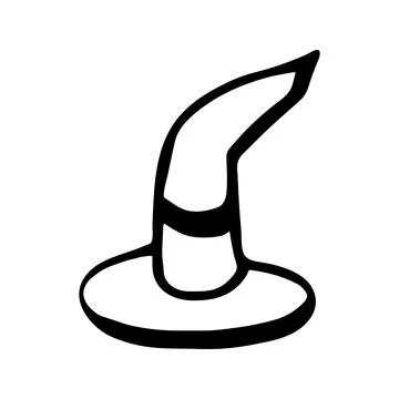 Vector halloween witch hat clipart. Funny, cute illustration for seasonal d.. Stock Illustration