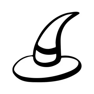 Vector halloween witch hat clipart. Funny, cute illustration for seasonal d.. Stock Illustration