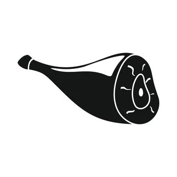 Vector ham black simple icon isolated on white Stock Illustration