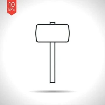 Vector hammer icon. Epsoutline classic grey0 Stock Illustration