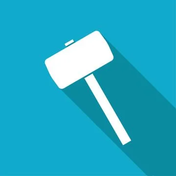 Vector hammer icon. Epswhite flat0 Stock Illustration