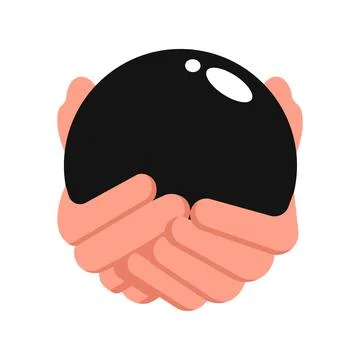 Vector hand and ball isolated on white background Stock Illustration