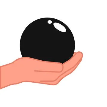 Vector hand and ball isolated on white background Stock Illustration