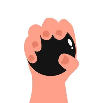Vector hand and ball isolated on white background Stock Illustration
