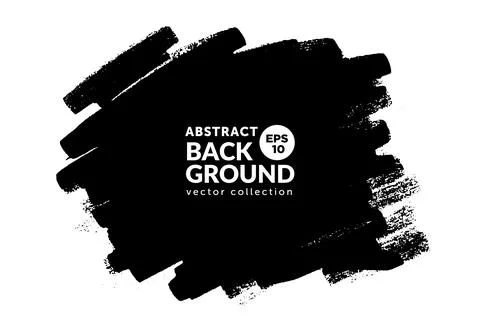 Vector hand big drawn brush stroke, stain for backdrops. Monochrome design el Stock Illustration