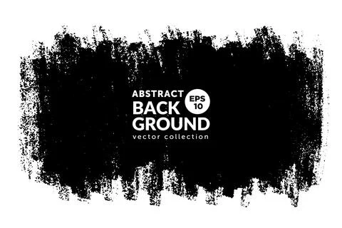 Vector hand big drawn brush stroke, stain for backdrops. Monochrome design el Stock Illustration
