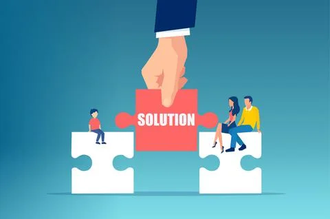 Vector of a hand bridging the gap in parents and their child communication Stock Illustration