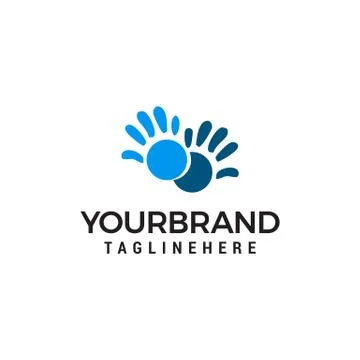 Vector Hand care Childish Support symbol. Two hands Design Template イラスト素材