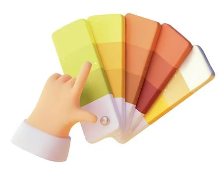Vector hand choosing paint color swatch icon Stock Illustration