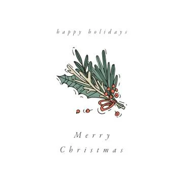 Vector hand draw design for Christmas greetings card colorful color. Typography Stock Illustration