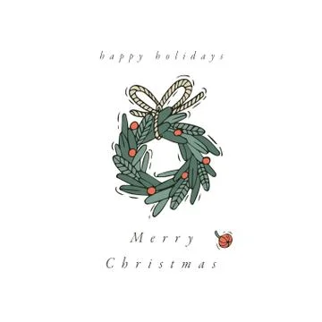 Vector hand draw design for Christmas greetings card colorful color. Typography Stock Illustration