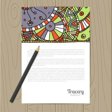 Vector hand draw ethnic background Stock Illustration