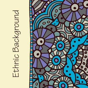 Vector hand draw ethnic background Stock Illustration