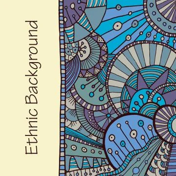 Vector hand draw ethnic background Stock Illustration