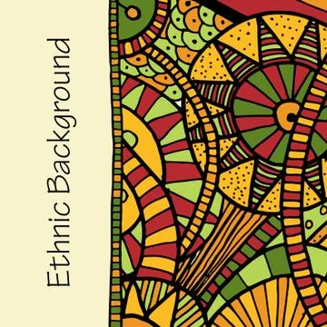 Vector hand draw ethnic background Stock Illustration