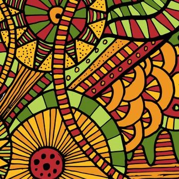 Vector hand draw ethnic background Stock Illustration