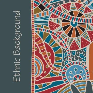 Vector hand draw ethnic background Stock Illustration