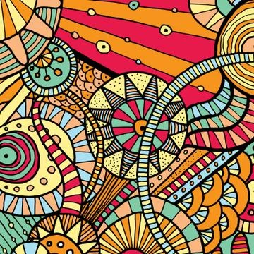 Vector hand draw ethnic background Stock Illustration