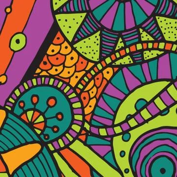 Vector hand draw ethnic background Stock Illustration