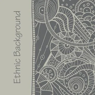 Vector hand draw ethnic background Stock Illustration