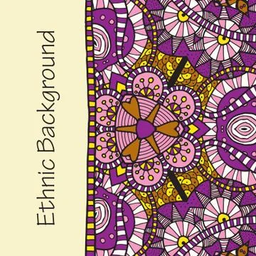 Vector hand draw ethnic background Stock Illustration