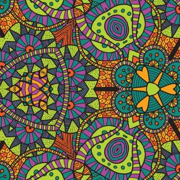 Vector hand draw ethnic background Stock Illustration