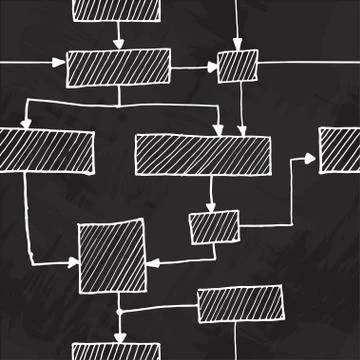 Vector hand draw flowchart seamless background Stock Illustration