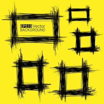 Vector hand-draw frames Stock Illustration