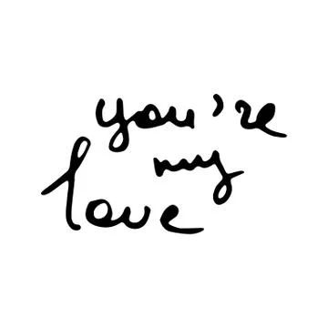 Vector hand draw lettering. Ink draw illustration for postcard, greeting card Stock Illustration