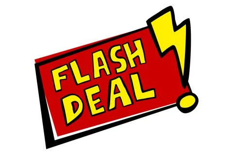 Vector Hand Draw Sketch Announcement, Flash Sale, Red and Yellow Isolated on  Stock Illustration
