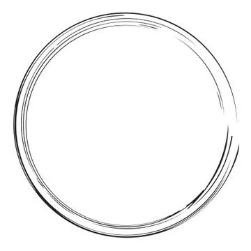 Vector Hand Draw Sketch Circle Frame from Multiple Black thic market for your Stock Illustration