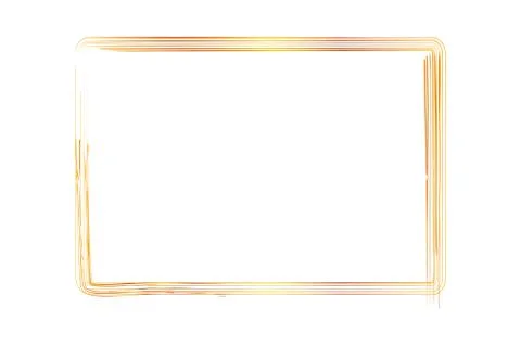 Vector Hand Draw Sketch Golden Rectangle Frame from Multiple Black thick mark Stock Illustration
