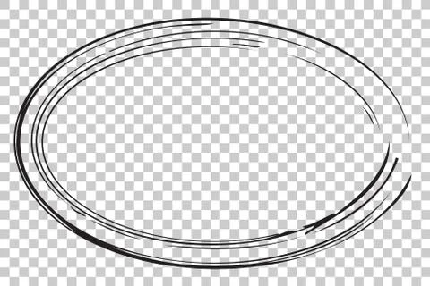 Vector Hand Draw Sketch Oval Frame from Multiple Black thic market for your e Stock Illustration