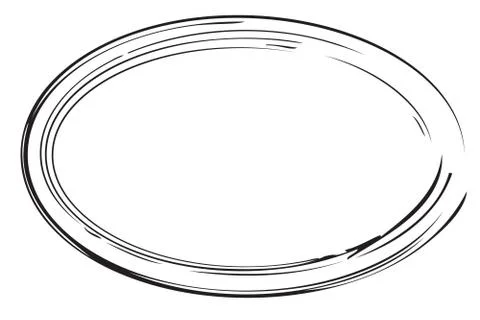Vector Hand Draw Sketch Oval Frame from Multiple Black thic market for your e Stock Illustration
