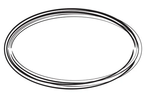 Vector Hand Draw Sketch Oval Frame from Multiple Black thic market for your e Stock Illustration