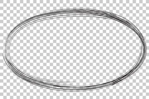 Vector Hand Draw Sketch Oval Frame from Multiple Black thic market for your e イラスト素材