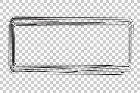 Vector Hand Draw Sketch Rectangle Frame from Multiple Black thick mark for yo Stock Illustration