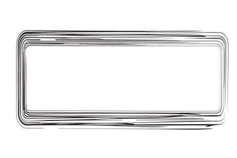 Vector hand Draw Sketch Rectangle Frame from Multiple Black thick mark for yo Stock Illustration
