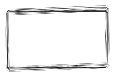 Vector hand Draw Sketch Rectangle Frame from Multiple Black thick mark for yo Illustrazione stock