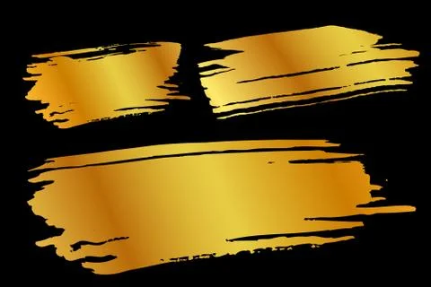 Vector Hand Draw Sketch, Three Golden big mark streak message note Stock Illustration