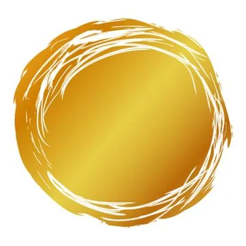 Vector Hand Draw streak Sketch Golden Circle Frame for your element design, i Stock Illustration